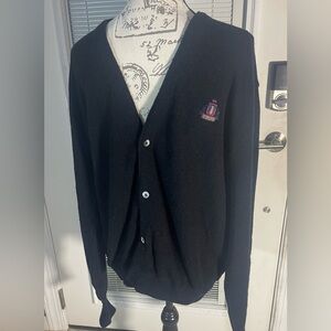 L‎ Vintage 90's Izod Cardigan Sweater V-Neck Button Up Crest Logo Made USA